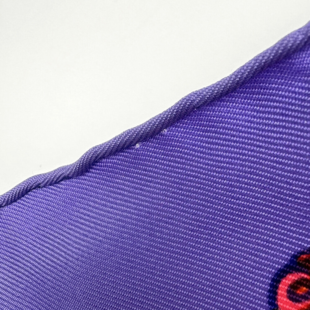 Hermes Carre 90 Etendards et Bonnieres Scarf Muffler Flag Silk Purple Multico... - Picture 5 of 5